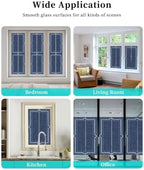Window Privacy Film Frosted, Navy Blue Botanical Static Cling Door Window Covering, Vintage Florals Geometric Minimalist UV Blocking Windows Film for Office, Hotel, Bedroom, 29.5 x 78.7 Inches - Image 7