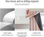 AJAZZ 100% Blackout Shades Window Cover Self Adhesive Curtains Sticky Curtain Portable Easy Open Black Out Curtains for Bedroom Living Room No Drilling (Pink, 59" W x 72" L 1 Panel) - Image 3