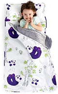 JumpOff Jo Nap Mat for Kids - Cozy Kids Rest Mat with Removable Pillow and Ultra Soft Blanket for Preschool, Daycare, and Sleepovers - Playful Pandas by JumpOffJo