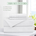 Elegant Comfort Luxury Soft 4-Piece 1500 Premium Hotel Quality Bed Sheet Set with Extra Deep Pockets 18-24 Inch, Wrinkle Free, Storage Pockets, Extra Deep Pocket 4PC Sheets, Twin, White - Image 3