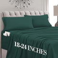 Mocassi Twin Size 4-Piece Bed Sheet Set - 1800 Premium Hotel Quality Microfiber 18-24 Inches Extra Deep Pocket Fitted Sheet- Luxury Soft, Breathable, Wrinkle, and Fade Resistant, Hunter Green by MocassiLuxuryBedding