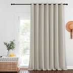 NICETOWN Sliding Door Curtains Extra Wide and Long, Thermal Insulated Large Curtain for Windows Energy Saving Patio Door Panel for Bedroom/Living Room (Natural, W100 x L120, 1 Panel) by NICETOWN
