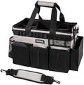 SCAVATA Wearable Cleaning Caddy Bag, Cleaning Caddy Supplies Organizer with Handle & Shoulder Straps for Housekeepers, Under Sink & Car Cleaning Tool Organizers with 4 Foldable Divider (Grey) by Tidyyourlife