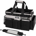 SCAVATA Wearable Cleaning Caddy Bag, Cleaning Caddy Supplies Organizer with Handle & Shoulder Straps for Housekeepers, Under Sink & Car Cleaning Tool Organizers with 4 Foldable Divider (Grey) by Tidyyourlife