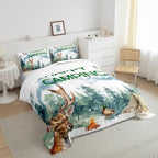 Erosebridal Happy Camping Full Comforter Set,RV Camper Bedding Set for Kids Boys Girls Bedroom Decor,Hunting Deer Fishing Bed Set Rustic Mallard Duck Bedding Comforter Sets,2 Pillowcases - Image 3