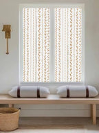 Window Privacy Film Frosted, Modern Minimalist Art Reusable Static Cling Window Tints, Rustic Boho Leaf Stripes Simple Orange Heat Control Windows Films for Offices, Balcony, 29.5 x 118 Inches - Image 5