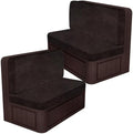 ANARACHON Leather Look RV Dinette Cushion Covers, Stretch Camper Cushion Slipcovers for Travel Trailer Couch RV Booth Seat(2 Backrest Cover & 2 Bench Cover,07 Chocolate) by ANARACHON