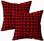 EMMTEEY Checked Pillow Covers 26x26 Throw Pillow Cover Set of 2 by EMMTEEY