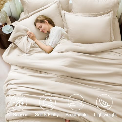 FUANNA King Comforter Set 7 Pieces, Luxury Bed in a Bag Soft Bedding Sets - Image 2