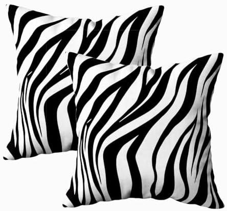 EMMTEEY Zebra Animal Print Pillow Covers 24x24 Throw Pillow Cover Set of 2 by EMMTEEY