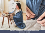 Ultra-Lightweight Wearable Down Blanket Poncho – No Sleeves, Hands-Free Pockets – Office AC & Travel Essential for Women - Image 3