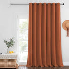 NICETOWN Burnt Orange Blackout Curtains for Bedroom/Living Room 132 Inch Length - Thermal Insulated Room Darkening Grommet Top Window Curtains (100 by 132 - Inch, 1 Panel) by NICETOWN