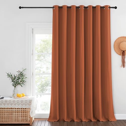 NICETOWN Burnt Orange Blackout Curtains for Bedroom/Living Room 132 Inch Length - Thermal Insulated Room Darkening Grommet Top Window Curtains (100 by 132 - Inch, 1 Panel) by NICETOWN