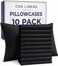 King Pillow Cases - 10 Pack Soft Pillowcase Covers - 20" x 40" (Black) by CGKUnlimited