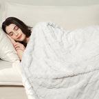 Aganear Fleece Throw Blanket for Bed Couch 90"x108" White - Image 4
