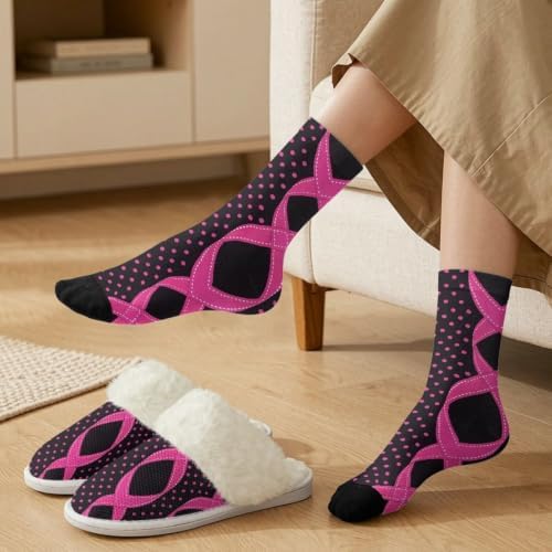 Fuzzy Slippers for Women Washable Cotton Slippers with Crew Socks - Image 2