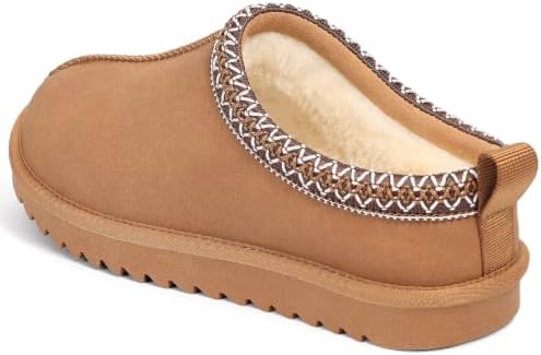 Litfun Women's Genuine Suede Fur Lined Slippers Fuzzy Winter House Shoes - Image 5