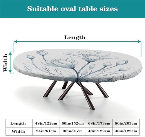 Dining Table Pad, Plaid Pattern Printed on Elastic Dining Table Cover, for Business & Events Birthday Parties, Fits for 60" x 84" Oval Tables - Image 4