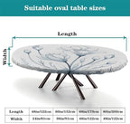 Oval Tablecloths, Plaid Pattern Printed on Washable Tablecloth, for Outdoor Travel Picnics BBQs Beach Parties, Fits for 54" x 76" Oval Tables - Image 4