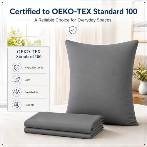 ZPECC Bulk Grey Pillow Cases Queen Size 24 Pack with Envelope Closure - Image 2