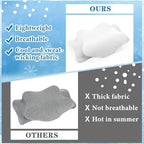 Hahafelt 2 Pcs Cooling Cervical Neck Pillowcase with Envelope Closure (Only Pillowcase) Ergonomic Pillow Case Smooth Soft Cool Case for Side Back Stomach Sleepers(White,Queen Size) - Image 4