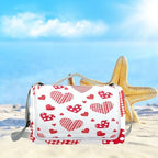 MNSRUU Picnic Blanket Waterproof Foldable, Dotted Heart Large Outdoor Picnic Beach Camping Blanket Travel Mat, Shoulder Strap Tote, Rectangle 57x59in - Image 6