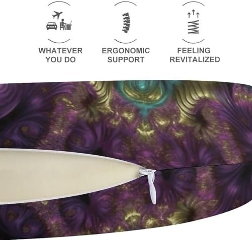 U Shape Travel Pillow Fractal Art Portable Neck Pillows Memory Foam Head and Neck Support Headrest Pillow for Airplane Sleeping - Image 5