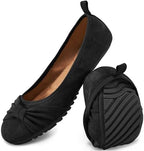 Ecetana Comfortable Ballet Flats for Women: Lightweight Cushioned Foldable Slip-On Work Shoes with Memory Foam - All Day Walking Comfort - Dressy Flats for Office Business by Ecetana