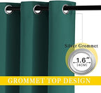 NICETOWN Bedroom Window Blackout Curtain Panel - Home Decoration Thermal Insulated Blackout Drape/Drapery for Loft, Guestroom (Hunter Green, 1 Panel, 80 x 84 inch) - Image 2