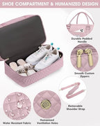 Travel Duffle Bag Weekender Bags: Pink Duffel Bag with Shoe Compartment Carry On Overnight Bag with Wet Pocket Yoga Gym Bags Hospital Bags for Labor and Delivery 3 Pcs Set - Image 3