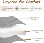 ZPECC Toddler Down Alternative Comforter, 39" x 47", Grey Stripe - Image 3