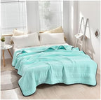 Summer Cooling Comforter, Lightweight Breathable Quilt, Double-Sided Cool Touch Fabric, Year-Round Use(Light Green,79x90in) by Unknown