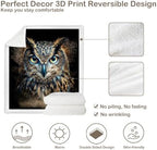 Owl Sherpa Blanket Wisdom Animal Print Throw Blanket for Teens Men Soft Warm Cozy 60x80 Inches Night Aesthetic Design Study Room Bedroom Decor Gift for Birthday Housewarming Anniversary - Image 7
