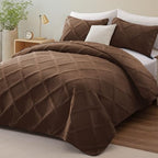 Exclusivo Mezcla 3-Piece Soft Quilts Queen Size Bedding Set, Brown - Image 2