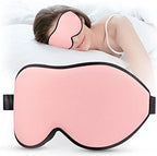 Sleep Mask (Pink) + Eye Mask Sleeping (Blue) for Women Men Side Sleeper, Light Blocking 3D Contoured Cup Sleeping Mask, Soft Breathable Sleep Eye Mask with Adjustable Elastic Strap - Image 2