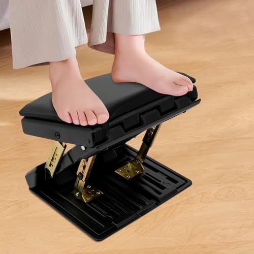 Adjustable Footrest, Adjustable Foot Rest for Under Desk at Work Ergonomic Foldable Footrest with 4-Level Height Adjustment for Office,Home,Travel,Study Writing - Image 2