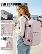 Vacuum Seal Travel Backpack with Air Pump Vacpack Waterproof Carry On Backpack for Travel Bag Women with Vacuum System Compression Airlines Approved Daypack Laptop Hiking Space Saver Bags PinkPurple - Image 6