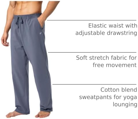 Pudolla Men's Cotton Yoga Sweatpants Athletic Casual Pants with Pockets - Image 4