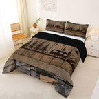 Erosebridal Camo Camper Comforter Set Rv Camping Queen Bedding Sets for Boys Girls Kids Rustic Farmhouse Camouflage Stone Comforter Woodland Adventure Quilt Duvet 3 Pcs - Image 3