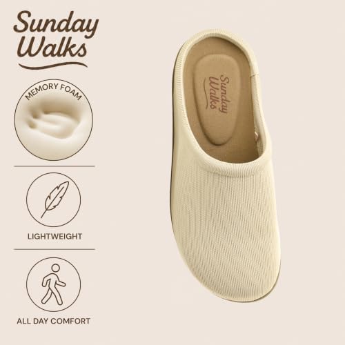 Sunday Walks Women’s Knit Mules, Slip-On Casual Clogs, Lizz - Image 4