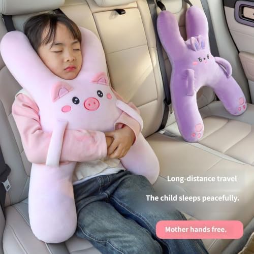 Snoozebelt Car Seat Belt Pillow for Kids, Soft Travel Shoulder Cushion，Gray - Image 5