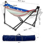 Tranquillo Uniki Hammock with Stand for Indoor and Outdoor, American Flag - Image 2