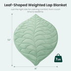 Drewin Leaf-Shaped Weighted Lap Blanket for Adults 7lbs,41"x53" Sage Green - Image 3