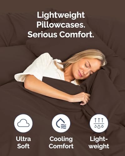 Standard Pillow Cases - 6 Pack Soft Pillowcase Covers - 20" x 26" (Brown) - Image 3