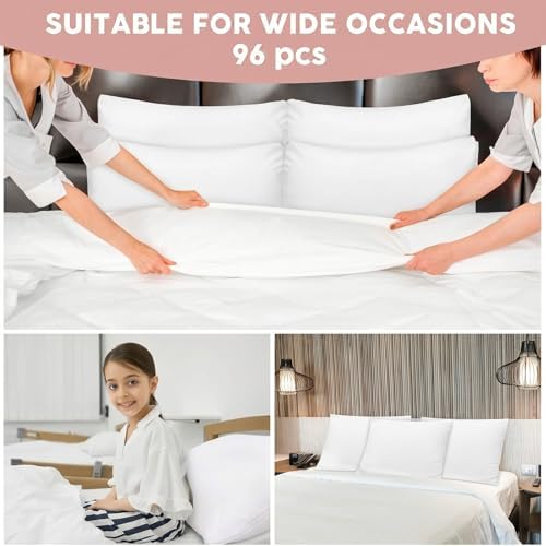 Shimeyao 96 Pcs 20 X 30 Inch Zippered Pillow Protectors Cotton Sateen,White - Image 4