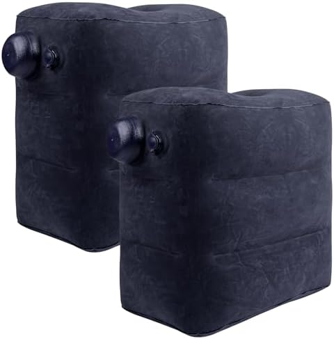 2 Pack Inflatable Foot Rest for Air Travel,Airplane Travel Foot Rest Adjustable Height,Car/Airplane,Footrest Pillow with Pump for Office,Airplane,Train,Cars,Home by VOPHIA