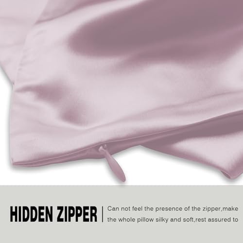 Suatien Mulberry Silk Pillow Cases 2 Pack Standard Size, Lavender - Image 4