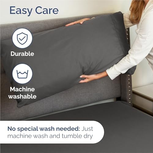 Cal King 6 Piece Bed Sheet Set - Breathable & Cooling Sheets - Charcoal - Image 6