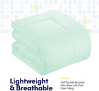 Sweet Home Collection 7 Piece Comforter Set Bag Solid Color All Season Soft Down Alternative Blanket & Luxurious Microfiber Bed Sheets, Mint, Twin - Image 6