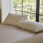 DOZ Pillowcase Set, 100% Viscose derived from Bamboo, Organically Grown, Buttery Soft, Silky, Breathable, Cooling, Oeko-TEX, High GSM, 2-Pack, Envelope Closure (King, Dune) by DOZ